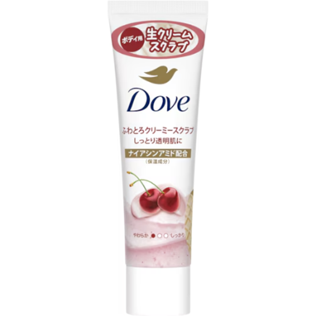 Dove Japan - Fluffy Creamy Scrub Tube - 50g - Cherry & Apricot Milk