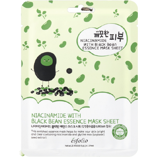 esfolio - Pure Skin Essence Mask Sheet - 25ml - Niacinamide Black Bean
