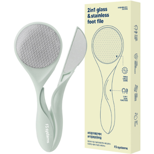 F3 SYSTEMS - 2in1 Glass & Stainless Foot File - 1ea