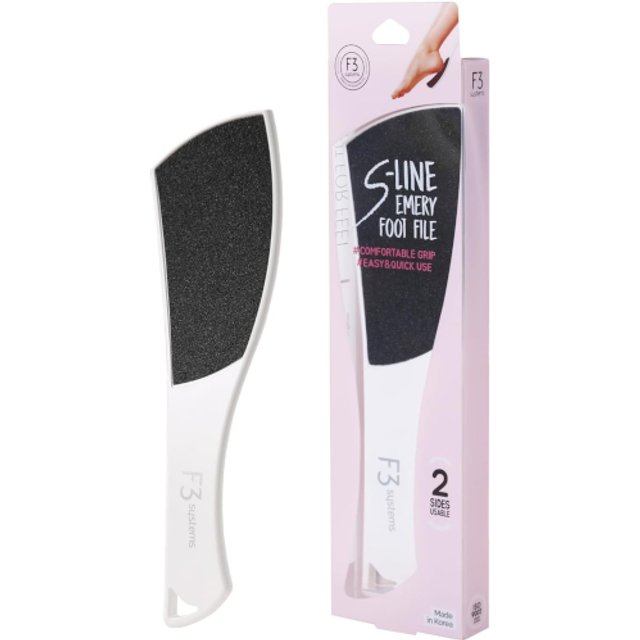 F3 SYSTEMS - S-Line Emery Foot File - 1ea - Cream White