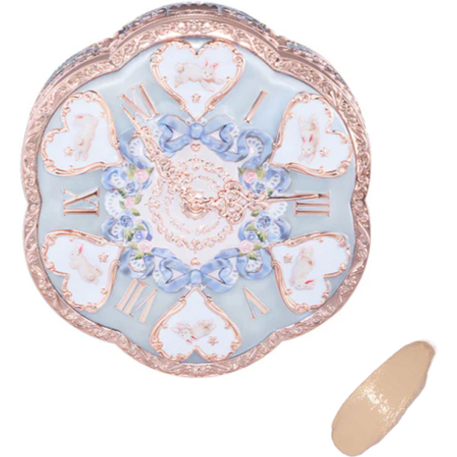 FlowerKnows - Bunny Garden Cushion Cream Foundation - 01 Shell Blue (Case+Refill) - 16g - N02 Neutral Ivory