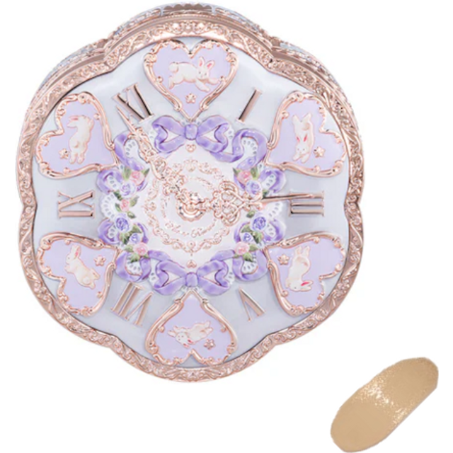 FlowerKnows - Bunny Garden Cushion Cream Foundation - 02 Iris Purple (Case+Refill) - 16g - W04 Fair Nude