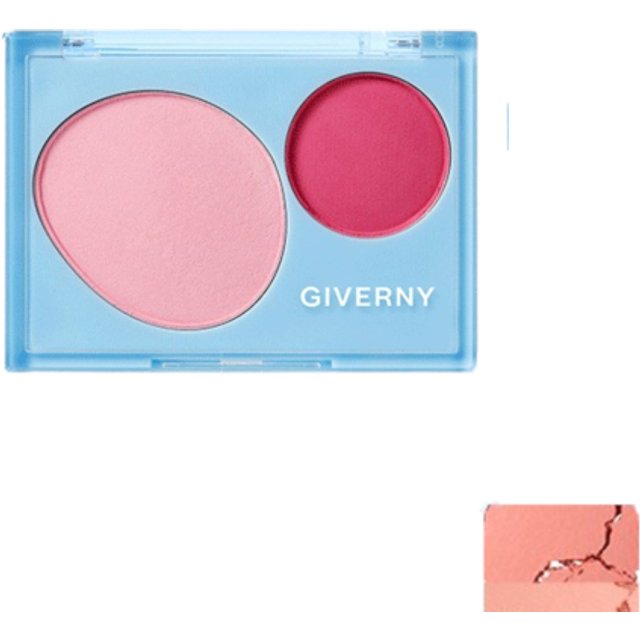 GIVERNY - Fluffy Dual Blusher - 7.4g - 01 Peach Macaron