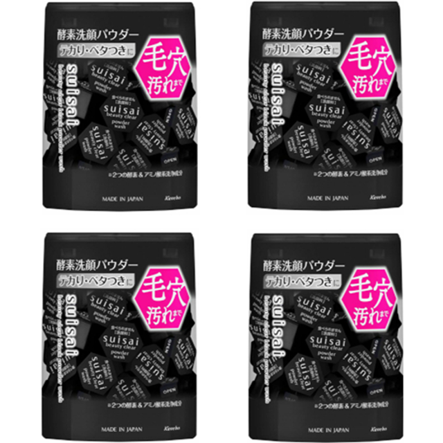 Kanebo - Suisai Beauty Black Charcoal Purifying Enzyme Cleansing Powder - 0.4g X 32 pcs (4ea) Set
