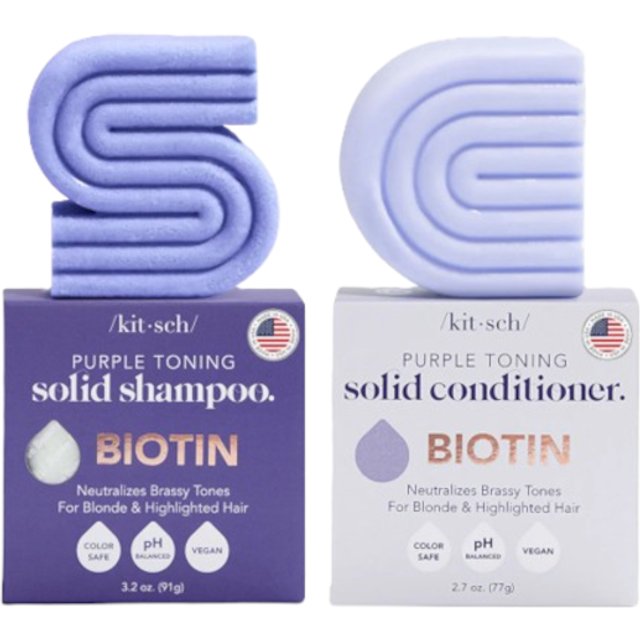 KITSCH - Purple Toning Shampoo & Conditioner Combo for Color-Treated & Grey Hair - 91g+77g