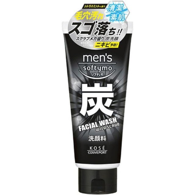 Kose - Softymo Men's Facial Wash Wild Scrub - 130g