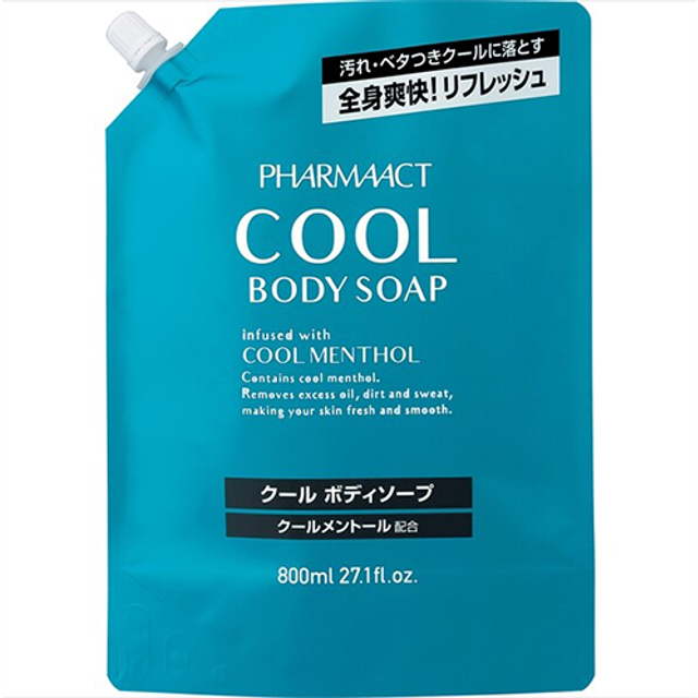 KUMANO COSME - Pharmaact Cool Body Soap Refill - 800ml - Cool Menthol