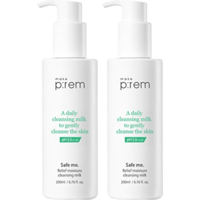 make p:rem - Safe Me. Relief Moisture Cleansing Milk - 200ml - White (2ea) Set