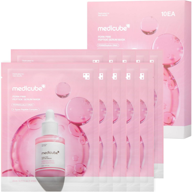 medicube - PDRN Pink Peptide Serum Mask - 23ml*10ea