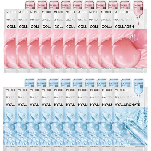Mediheal - Collagen Essential Mask - 10pcs + Watermide Essential Mask - 10pcs Set