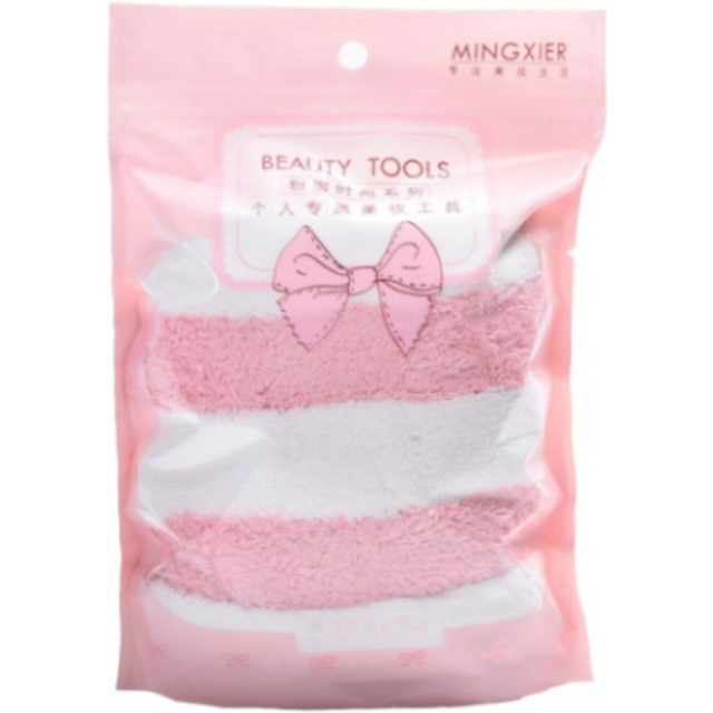 MINGXIER - Striped Coral Fleece Hair Drying Towel - 1pc