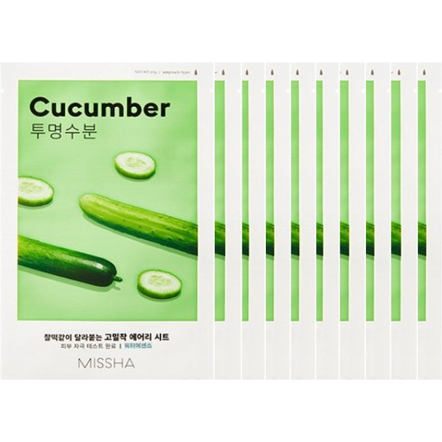 MISSHA - Airy Fit Sheet Mask - Cucumber - 1pc (10ea) Set