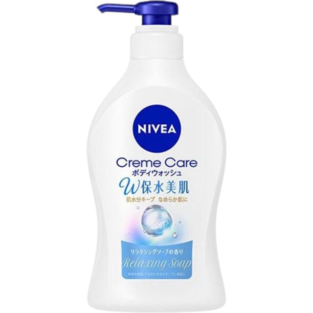 NIVEA Japan - Cream Care Body Wash Double Moisture Retaining Beautiful Pump - 470ml - Skin Relaxing Soap Scent