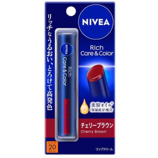 NIVEA Japan - Rich Care & Color Lip Cherry Brown - 2g