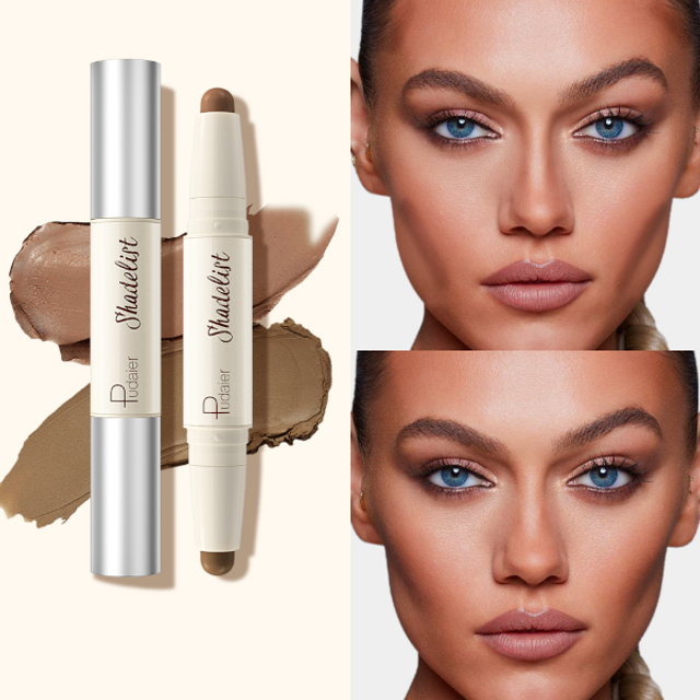 Pudaier - Contour & Highlight Sticks - 1.8g*2 - 06 Tan & Concrete Gray