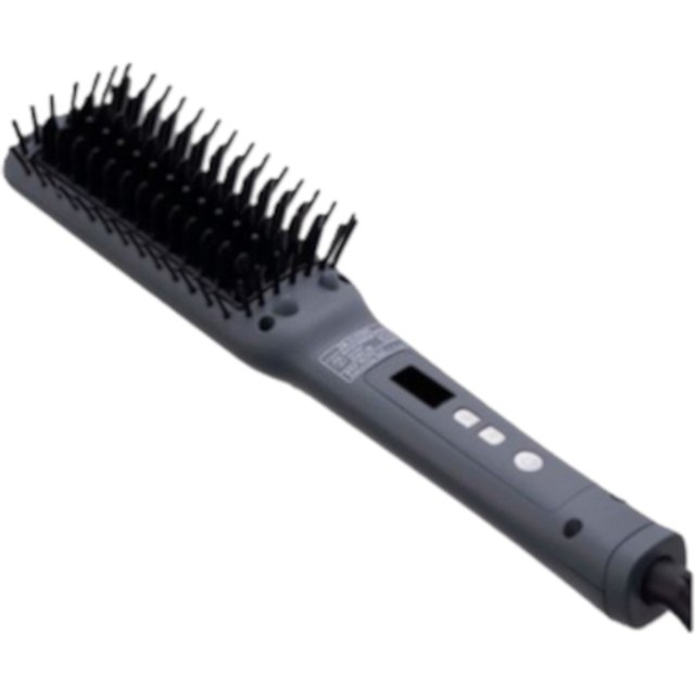SALONIA - Straight Heat Brush Slim(100-240V) - 1pc - SL-012GRS - Gray