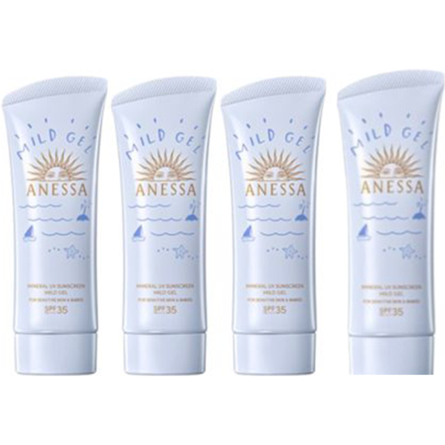 Shiseido Anessa Moisture UV Sunscreen Mild Gel SPF35 PA+++ - 90g (4ea) Set