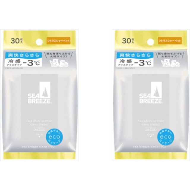 Shiseido - Sea Breeze Face & Body Ice Sheet - 30 sheets - Citrus Sherbet (2ea) Set