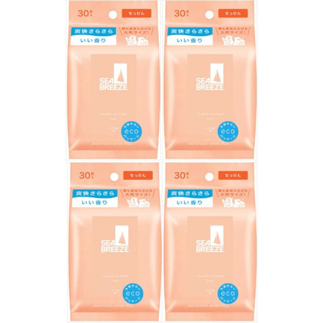 Shiseido - Sea Breeze Face & Body Ice Sheet - 30 sheets - Soap (4ea) Set