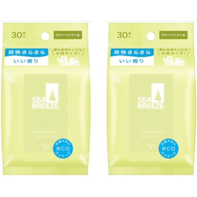 Shiseido - Sea Breeze Face & Body Ice Sheet - 30 sheets - Verbena Cool (2ea) Set