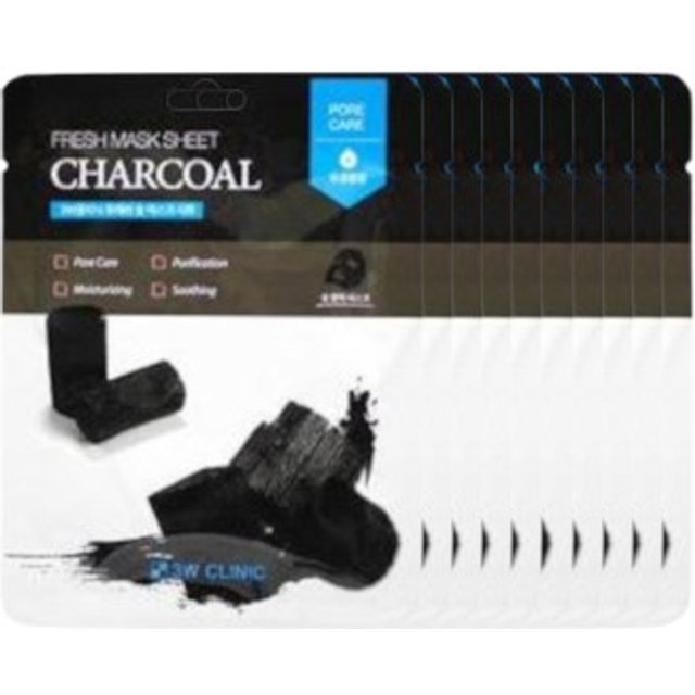 3W Clinic - Fresh Charcoal Mask Sheet - 10pcs Set