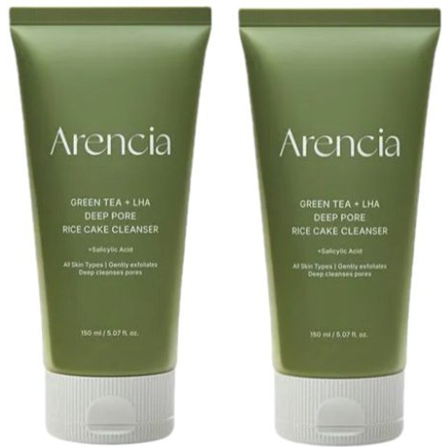 Arencia - Green Tea + LHA Deep Pore Rice Cake Cleanser - 150ml (2ea) Set