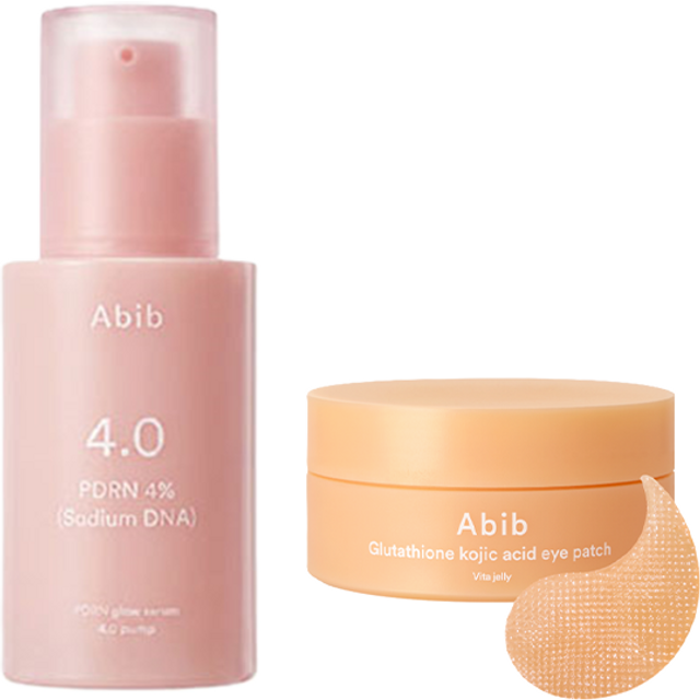 Abib - PDRN Glow Serum 4.0 Pump (1ea) X Glutathione Kojic Acid Eye Patch Vita Jelly (1ea) Set