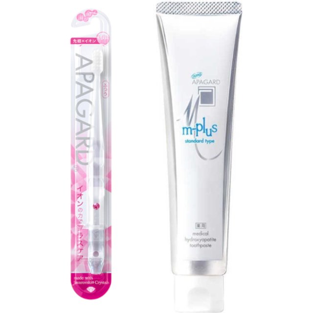 APAGARD - M-Plus Toothpaste - 130g (1ea) + APAGARD - Crystal Toothbrush - 1pc - Random Color (1ea) Set
