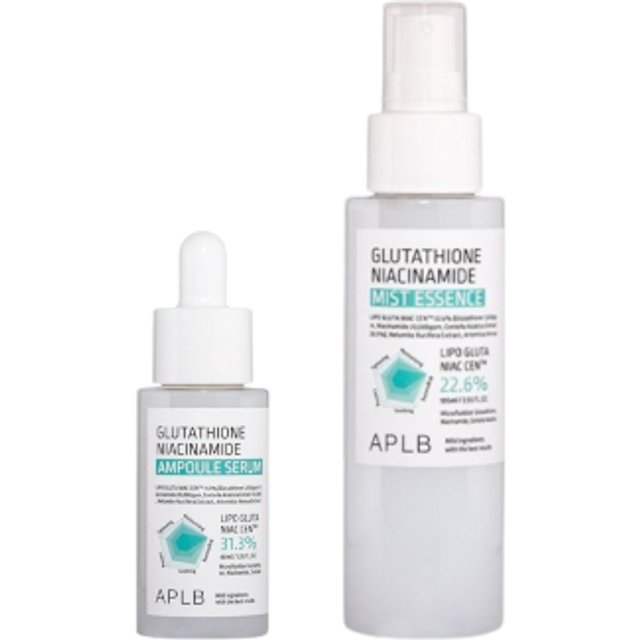 APLB - Glutathione Niacinamide Ampoule Serum - 40ml (1ea) + Glutathione Niacinamide Mist Essence - 105ml (1ea) Set