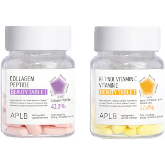 APLB - Retinol Vitamin C Vitamin E & Collagen Peptide (Beauty Tablet - 30ea*2) Set