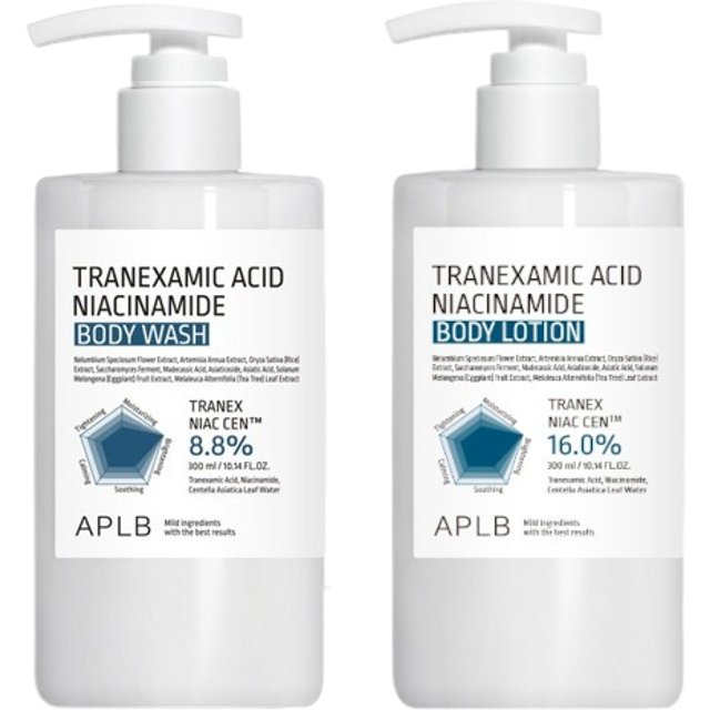 APLB - Tranexamic Acid Niacinamide Body Wash - 300ml (1ea) & Body Lotion - 300ml (1ea) Set