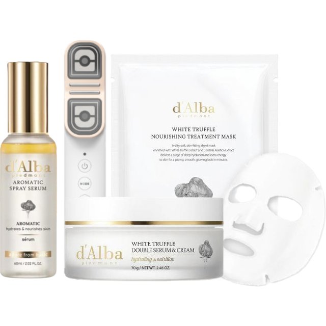 d'Alba - Serum & Mask Set Soft Bundle -Signature Allthera Double Shot (1ea) + White Truffle Double Serum & Cream (1ea) +White...