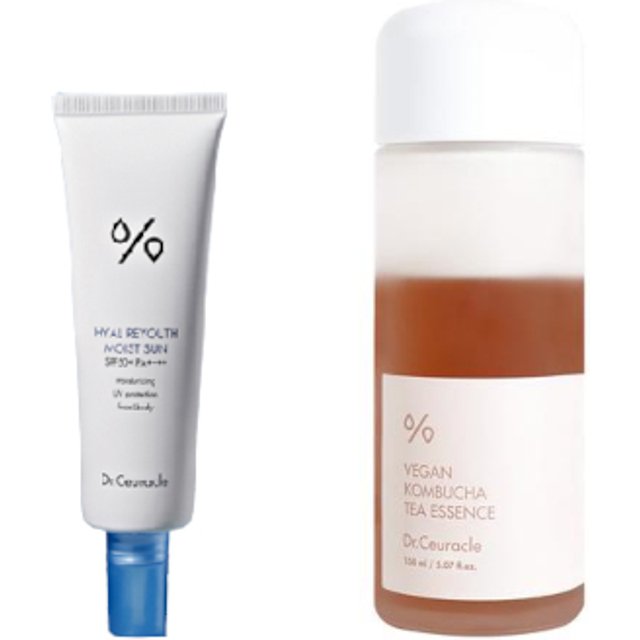 Dr.Ceuracle - Vegan Kombucha Tea Essence - 150ml + Hyal Reyouth Moist Sun SPF50+ PA++++ - 50ml Set