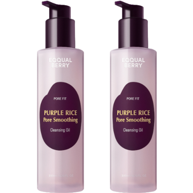 EQQUALBERRY - Purple Rice Pore Smoothing Cleansing Oil - 200ml Duo Set