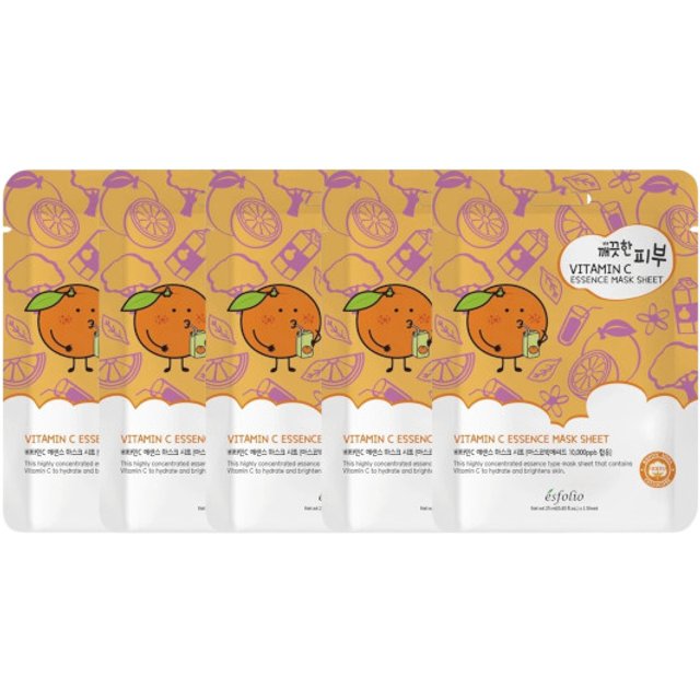 esfolio - Pure Skin Essence Mask Sheet - 25ml *1pc - Vitamin C (5ea) Set