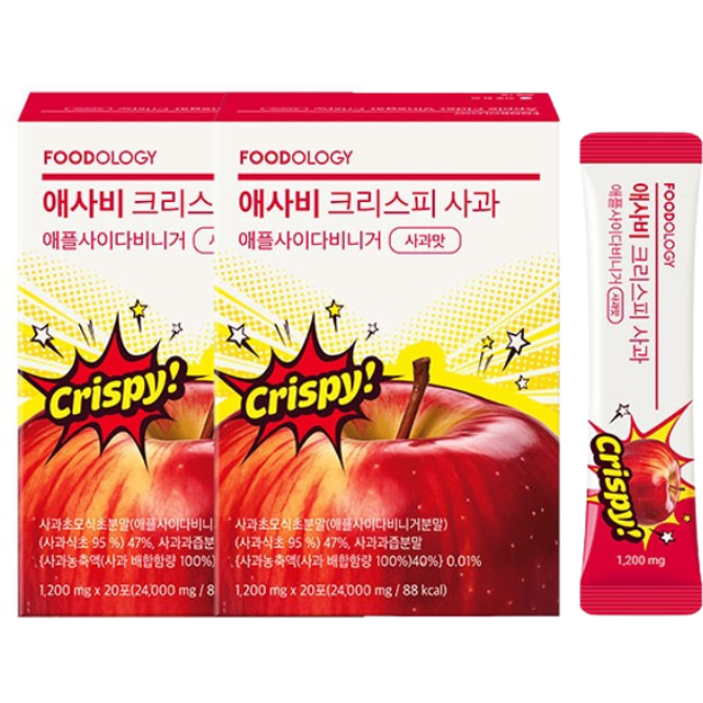 FOODOLOGY - Apple Cider Vinegar Crispy - 2000mg x 20 sticks - Apple Duo Set