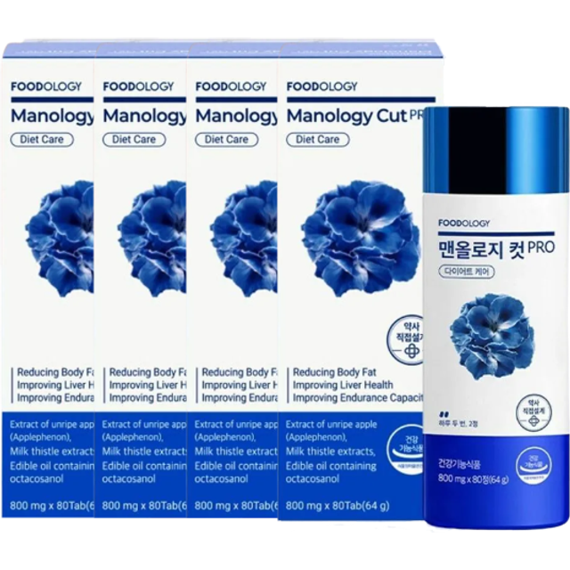 FOODOLOGY - Manology Cut PRO - 800mg x 80 capsules (4ea) Set