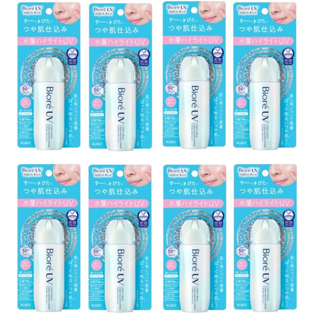 Kao - Biore UV Aqua Rich Aqua Highlight Lotion SPF50+ PA++++ - 70ml (8ea) Set