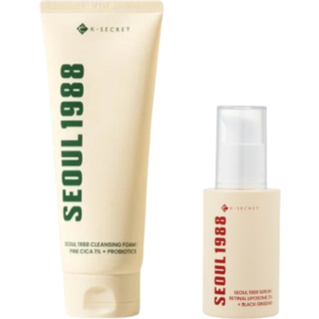 KSECRET - SEOUL 1988 Serum : Retinal Liposome 2% + Black Ginseng - 30ml + Cleansing Foam : Pine Cica 1% + Probiotics - 150ml Set