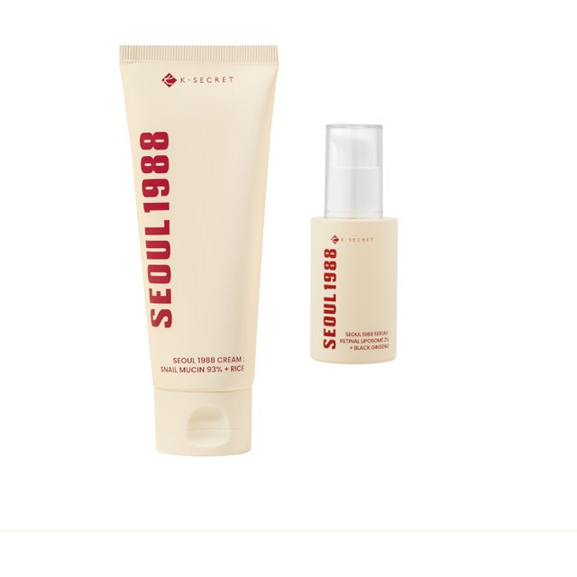 KSECRET - SEOUL 1988 Serum : Retinal Liposome 2% + Black Ginseng - 30ml (1ea) + Cream : Snail Mucin 93% + Rice - 100ml (1ea) Set