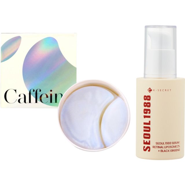 KSECRET - SEOUL 1988 Serum : Retinal Liposome 2% + Black Ginseng - 30ml (1ea) + Instant Relief Eye Gel Patches - CAFFEINE -...