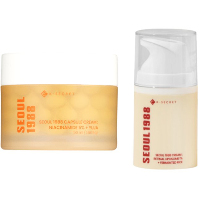 KSECRET - SEOUL 1988 Capsule Cream : Niacinamide 5% + Yuja - 50ml (1ea) X Cream : Retinal Liposome 1% + Fermented Rice -50ml...