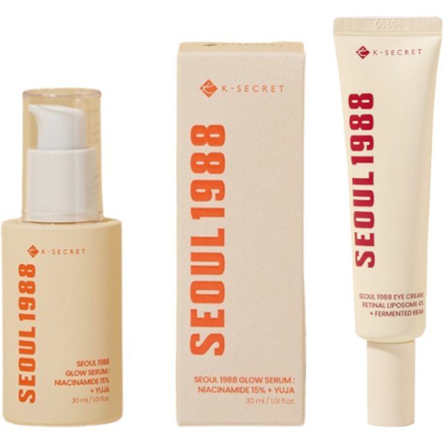 KSECRET - SEOUL 1988 Glow Serum Niacinamide 15% + Yuja - 30ml (1ea) X Eye Cream Retinal Liposome 4% + Fermented Bean - 30ml...
