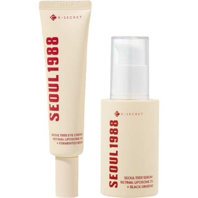 KSECRET - SEOUL 1988 Eye Cream : Retinal Liposome 4% + Fermented Bean - 30ml (1ea) & SEOUL 1988 Serum : Retinal Liposome 2% +...