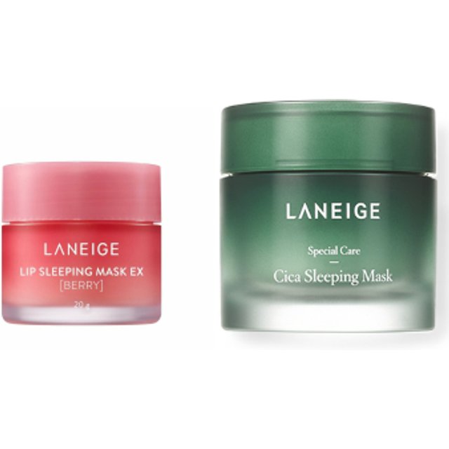 LANEIGE - Lip Sleeping Mask EX - 20g - Berry (1ea) + Cica Sleeping Mask - 60ml (1ea) Set