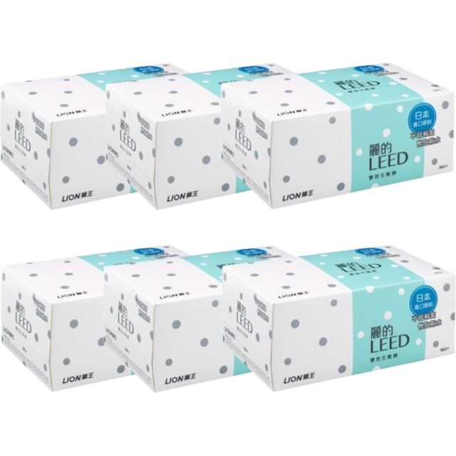 LION - Leed - Beauty Puff Cotton Pad - 180pcs (6ea) Set