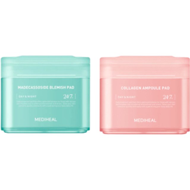 Mediheal - Madecassoside Blemish Pad - 100ea (1ea) + Collagen Ampoule Pad - 100ea (1ea) Set