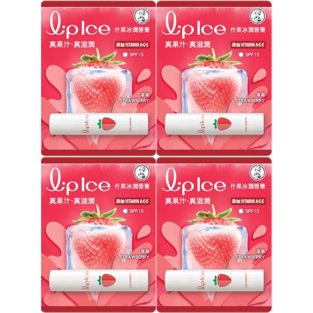 Rohto Mentholatum - LipIce Lip Balm - 1pc - Strawberry (4ea) Set