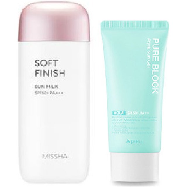 Missha Soft Finish Sun Milk X A'pieu Hero Sunscreen Set B