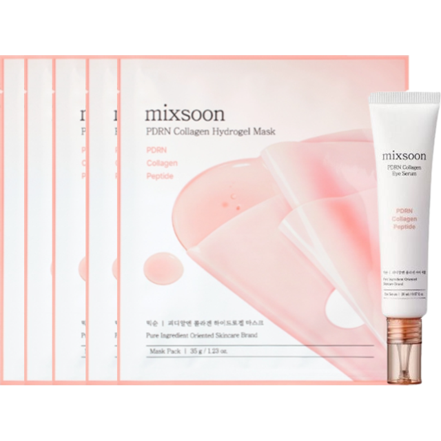 mixsoon - PDRN Collagen Eye Serum + Hydrogel Mask* 5pcs Set